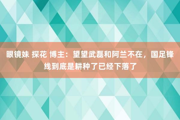 眼镜妹 探花 博主:望望武磊和阿兰不在,国足锋线到底是耕种了已经下落了