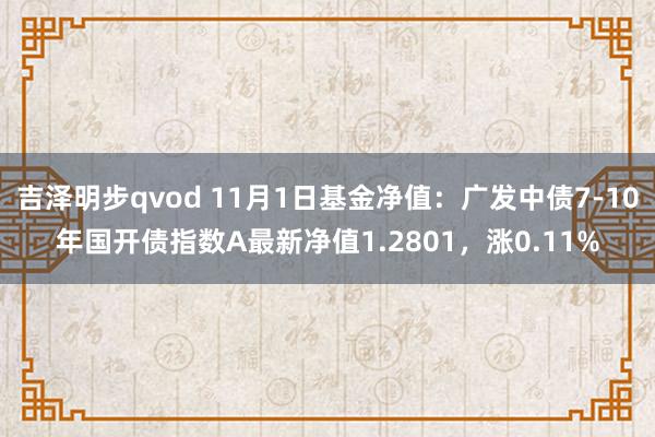 吉泽明步qvod 11月1日基金净值:广发中债7-10年国开债指数A最新净值1.2801,涨0.11%