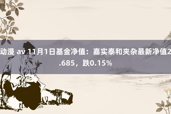 动漫 av 11月1日基金净值:嘉实泰和夹杂最新净值2.685,跌0.15%