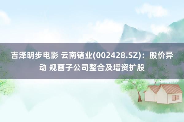 吉泽明步电影 云南锗业(002428.SZ):股价异动 规画子公司整合及增资扩股