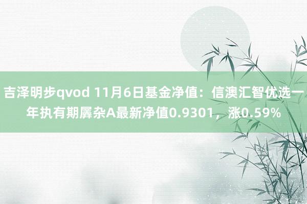 吉泽明步qvod 11月6日基金净值:信澳汇智优选一年执有期羼杂A最新净值0.9301,涨0.59%