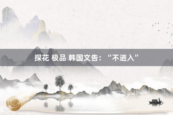 探花 极品 韩国文告:“不进入”