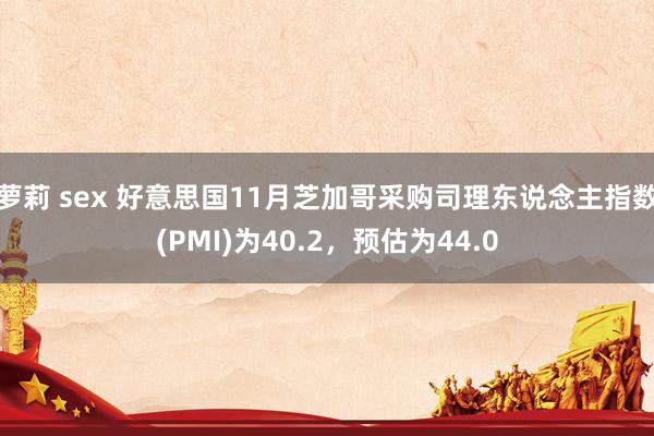 萝莉 sex 好意思国11月芝加哥采购司理东说念主指数(PMI)为40.2,预估为44.0