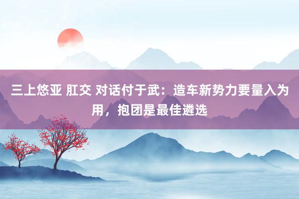 三上悠亚 肛交 对话付于武:造车新势力要量入为用,抱团是最佳遴选