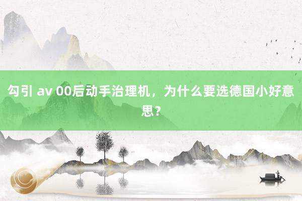 勾引 av 00后动手治理机,为什么要选德国小好意思?