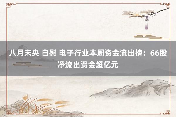 八月未央 自慰 电子行业本周资金流出榜:66股净流出资金超亿元