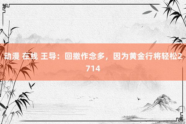 动漫 在线 王导:回撤作念多,因为黄金行将轻松2714