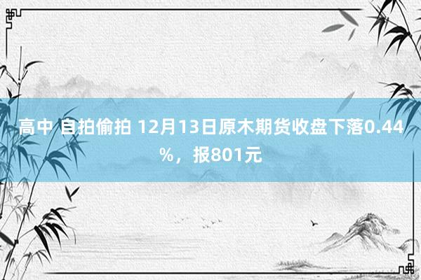 高中 自拍偷拍 12月13日原木期货收盘下落0.44%,报801元