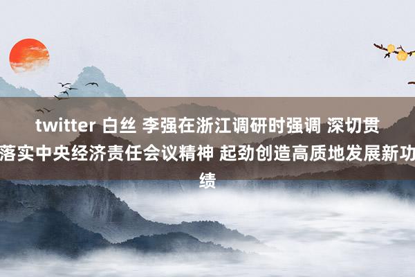 twitter 白丝 李强在浙江调研时强调 深切贯彻落实中央经济责任会议精神 起劲创造高质地发展新功绩