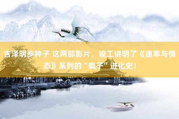 吉泽明步种子 这两部影片,竣工讲明了《速率与情态》系列的“疯子”进化史!