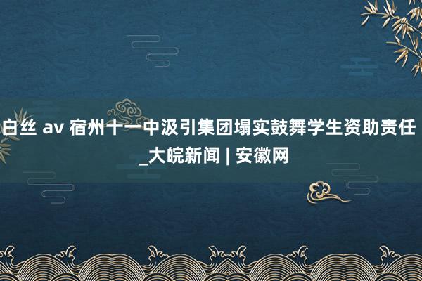 白丝 av 宿州十一中汲引集团塌实鼓舞学生资助责任 _大皖新闻 | 安徽网