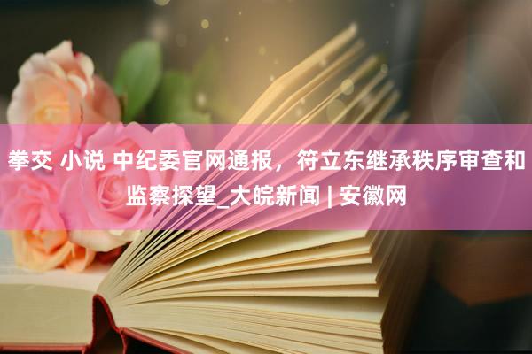拳交 小说 中纪委官网通报,符立东继承秩序审查和监察探望_大皖新闻 | 安徽网