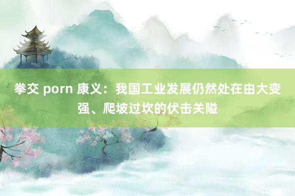 拳交 porn 康义:我国工业发展仍然处在由大变强、爬坡过坎的伏击关隘