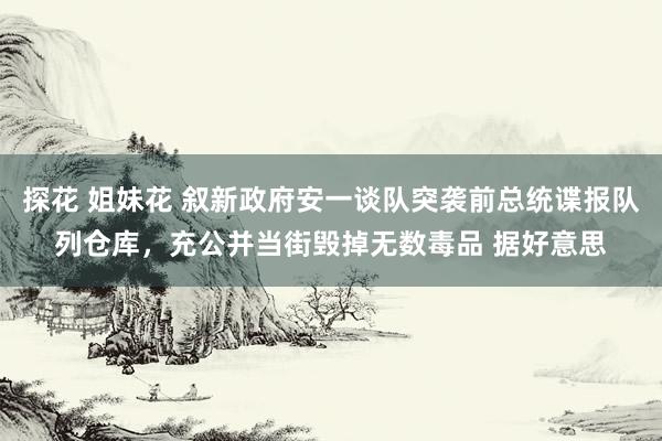 探花 姐妹花 叙新政府安一谈队突袭前总统谍报队列仓库,充公并当街毁掉无数毒品 据好意思