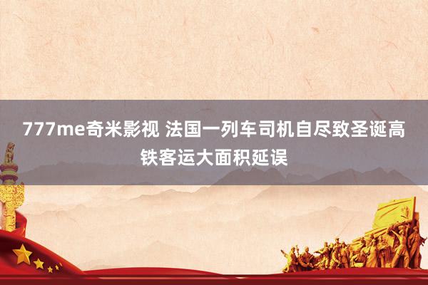 777me奇米影视 法国一列车司机自尽致圣诞高铁客运大面积延误