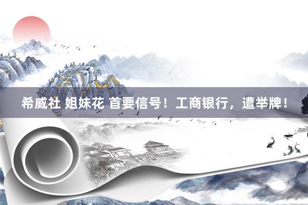 希威社 姐妹花 首要信号!工商银行,遭举牌!