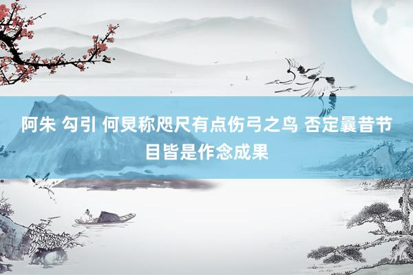 阿朱 勾引 何炅称咫尺有点伤弓之鸟 否定曩昔节目皆是作念成果