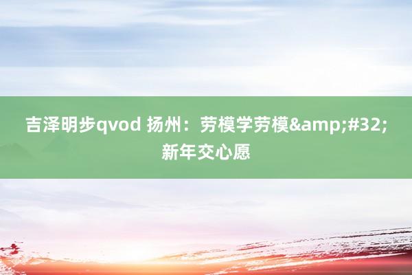 吉泽明步qvod 扬州:劳模学劳模 新年交心愿