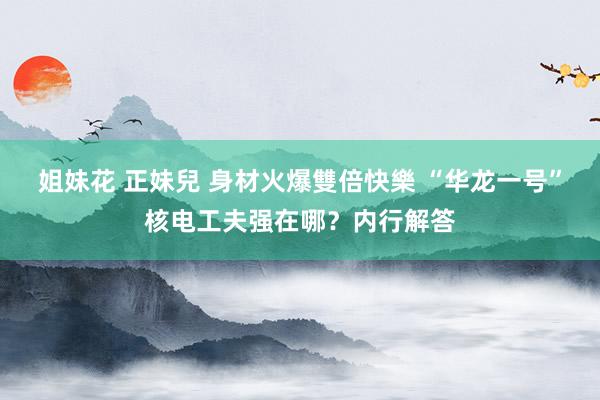 姐妹花 正妹兒 身材火爆雙倍快樂 “华龙一号”核电工夫强在哪?内行解答