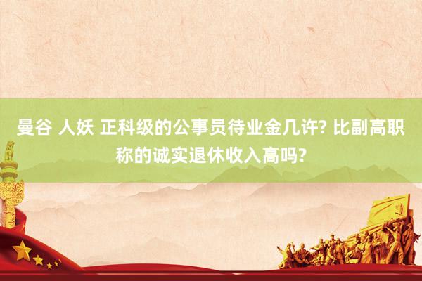 曼谷 人妖 正科级的公事员待业金几许? 比副高职称的诚实退休收入高吗?