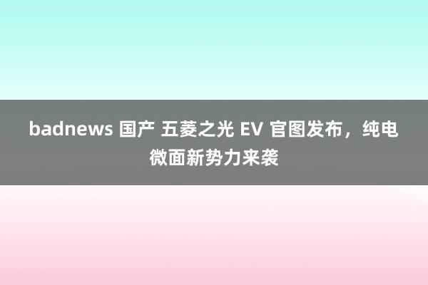 badnews 国产 五菱之光 EV 官图发布,纯电微面新势力来袭