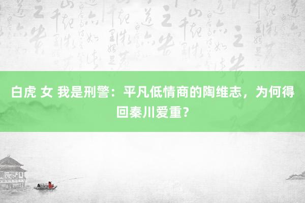 白虎 女 我是刑警:平凡低情商的陶维志,为何得回秦川爱重?