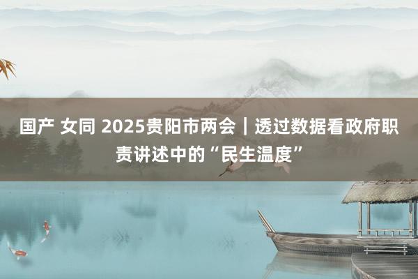 国产 女同 2025贵阳市两会|透过数据看政府职责讲述中的“民生温度”