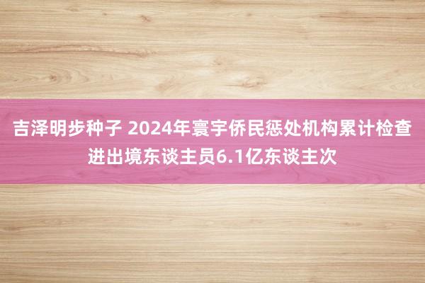 吉泽明步种子 2024年寰宇侨民惩处机构累计检查进出境东谈主员6.1亿东谈主次