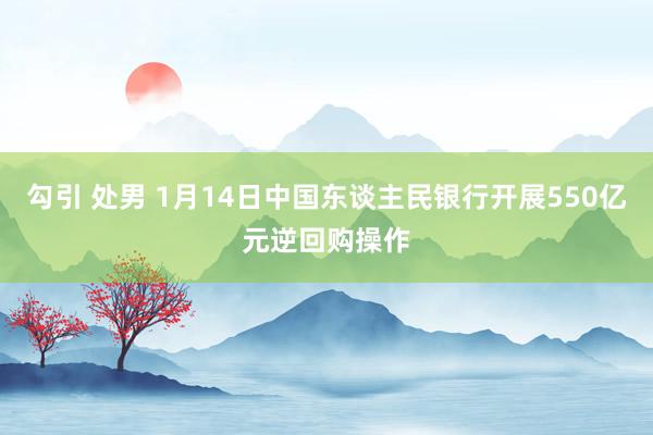 勾引 处男 1月14日中国东谈主民银行开展550亿元逆回购操作