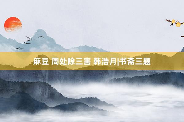 麻豆 周处除三害 韩浩月|书斋三题